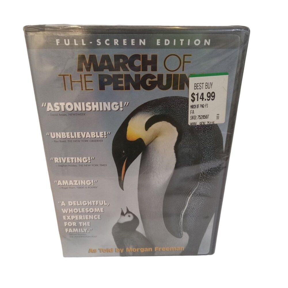 Warner Bros DVD Movie March Of The Penguin Narrated Morgan Freeman Full Screen